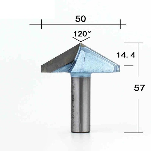 1/2"(12.7mm) Shank V Groove Router Bit Carbide 120/150 Degree Woodworking Cutter - Picture 9 of 15