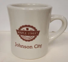 M Ware Maple Street Johnson City Tennessee Extra Heavy Stoneware Coffee Cup Mug