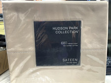 Hudson Park Collection 680TC Twin Size Flat Sheet Color Pumice New