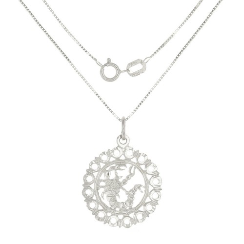 14k Yellow or White Gold Zodiac Sign Charm Pendant Necklace 18" - Picture 70 of 84