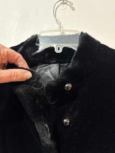 Vtg Casper Borgessa Faux Fur Coat Womens S/M Black Button Up L/S Glam Rock *Flaw - Picture 10 of 16