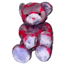 Toys R Us Animal Alley Teddy Bear Plush Stuffed Animal 10" Pink Purple Hearts