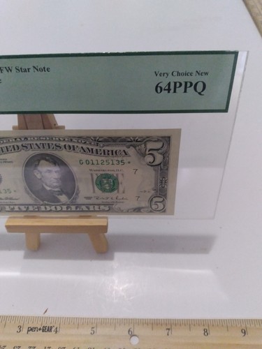 PCGS Very Choice New 64PPQ Fr. 1985-G* 1995 $5 Federal Reserve Star Note - Picture 3 of 4