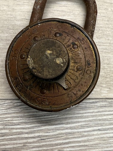 Candado de bloqueo combinado Dudley vintage años 20 Chicago IL - gira sin combo - Imagen 7 de 9