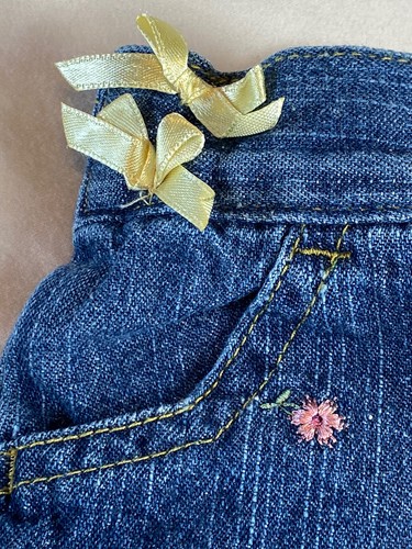 Juego de jeans y sandalias BT Kids 6-9 m meses bordados flores y arcos florales - Imagen 6 de 11