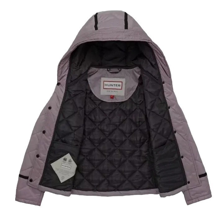 HUNTER REFINED QUILTED JACKET Coat ATLANTIS Lilac Size M Uk 12 14 Rrp£175 image 6