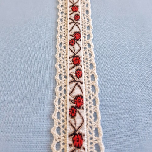 Cotton Lace Trim Ribbon White Ivory Black Colours Vintage Rustic Sewing Edge 1M - Picture 19 of 19
