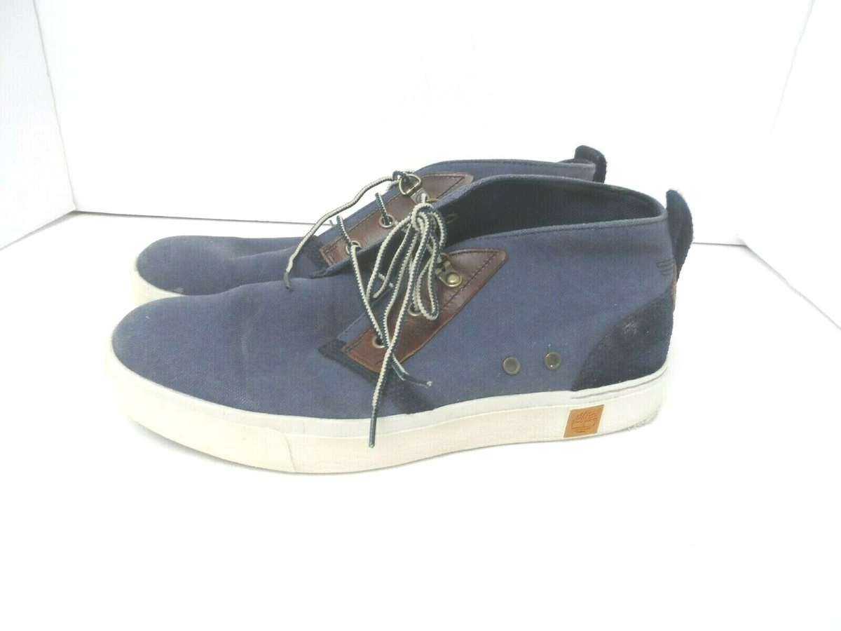 Bij zonsopgang kwartaal Soldaat Timberland Men&#039;s Canvas/Leather Boots Sensorflex Comfort System Blue -  Size 8 | eBay