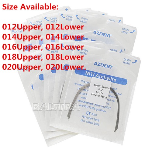 Fil Orthodontique NiTi Rond Forme Ovoïde - Diamètres 0.012, 0.014, 0.016, 0.018 Pouces