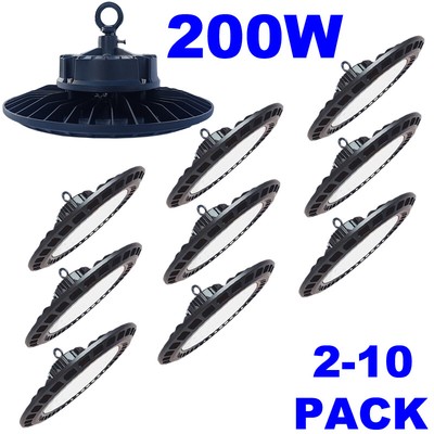 LED UFO Shop Lights 200W  Factory Warehouse Commercial  Light Fixtures 2-10PACK