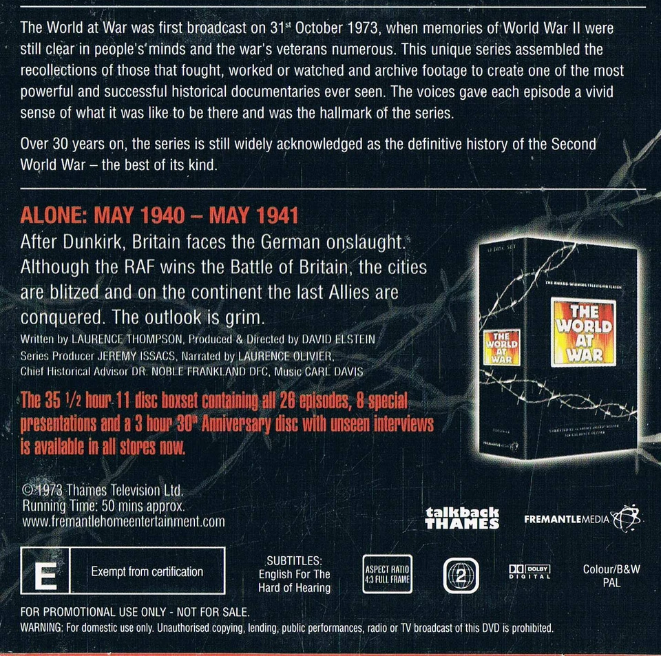 WORLD AT WAR -  BY DAILY MAIL - 26 DISC SET- WAR -  DVD N/Paper - Image 2 of 4