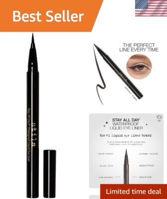 Travel-Sized Waterproof Eyeliner - Smudge-Proof, Glossy Finish & Long-Lasting