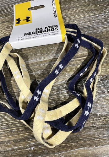 Under Armour Mini Stirnbänder 6er Pack Navy Gold Gelb Notre Dame Probe NEU - Bild 2 von 3
