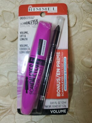 RIMMEL-SCANDALEYES-Show Off-Mascara-003 Extreme Black-BONUS-EYELINER/WATERPROOF!