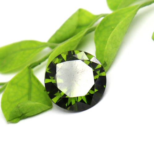 Green Zircon 7.20 Ct Natural Certified Loose Gemstone Round Shape Best Offer