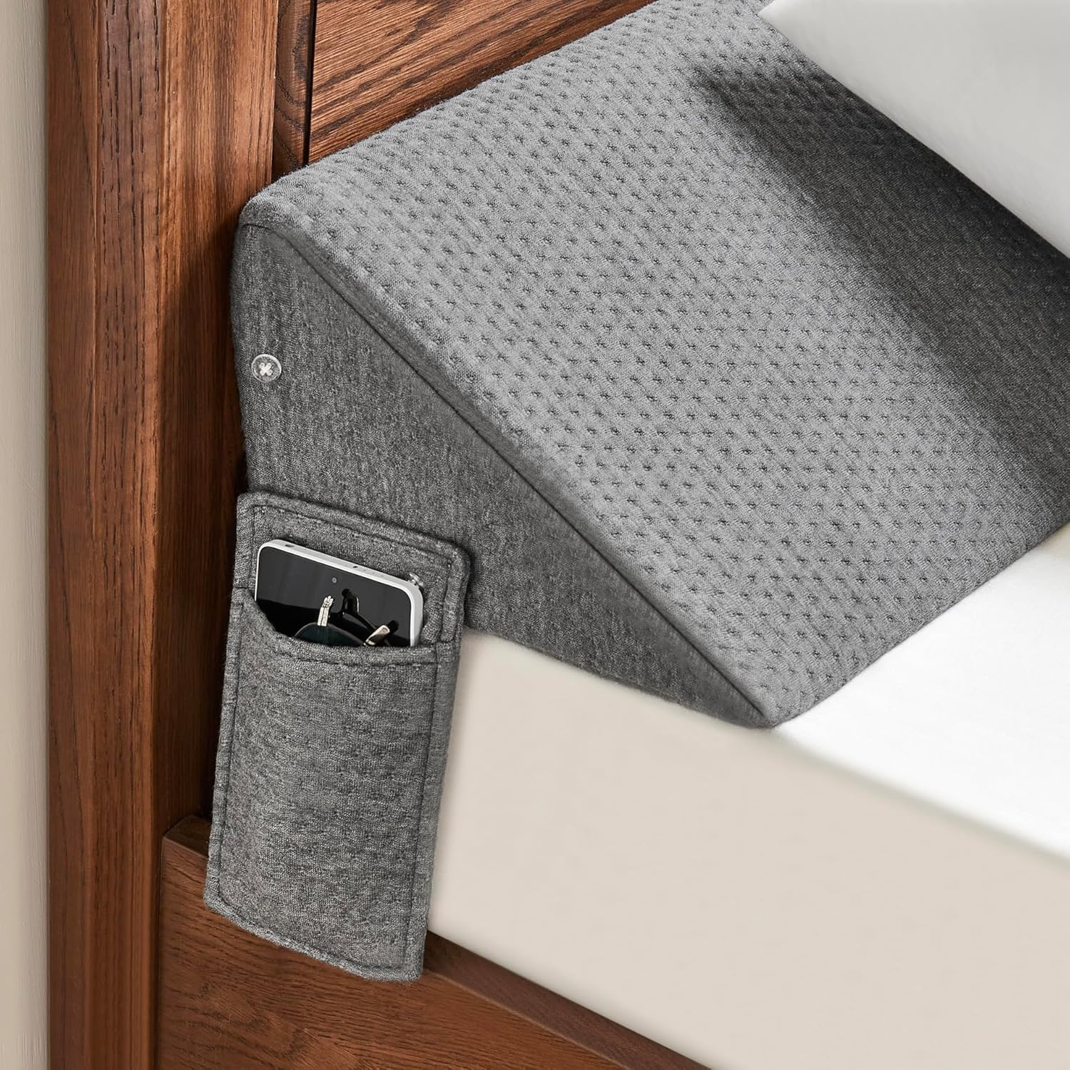 King Size 76x6x10 Bed Wedge Pillow for Headboard Gap Filler 0-8 Inches