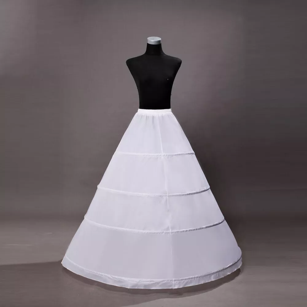 Women Petticoat Crinoline 4 Hoop Skirt A-line Slips Underskirt for Gown  Dress