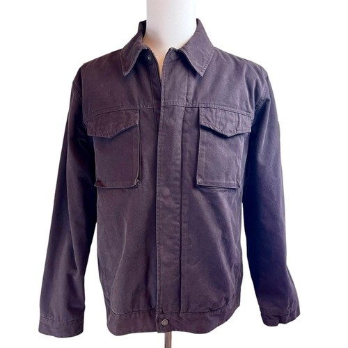 AIGLE Brown Insulated Barn Jacket Chore Coat Large Ranch Yellowstone Mechanic - Picture 14 of 14