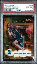 2000-01 TOPPS FINEST GOLD REFRACTOR ANTOINE WALKER #119 PSA 8 #ED 022/100 POP 1