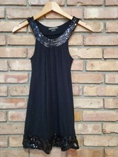 Women's Guess Jeans Black Sleeveless Sequin Dress Top Size XS