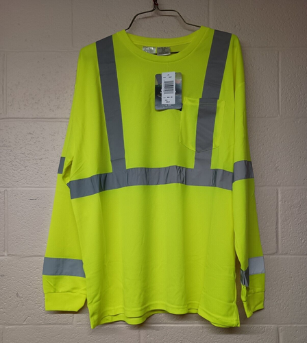Key Safety Green Hi-Vis Waffle Knit Long Sleeve T-Shirt Men's 2XLR New