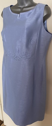Jacques Vert Cornflower Blue Dress & Jacket Mother of the Bride Size 14 - Picture 8 of 12