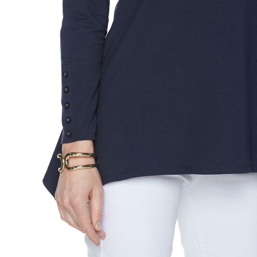 DG2 by Diane Gilman Scarf-Hem Bateau Neck Tee 461536-(K-5) (Medium) - Picture 6 of 7