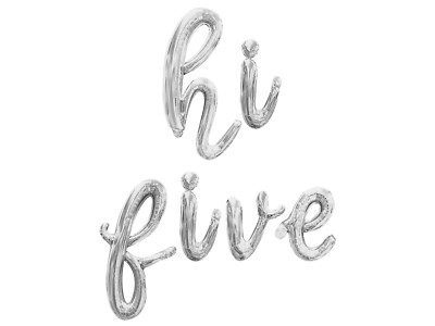 HI FIVE Cursive Script Letter Balloon Banner - 5th Birthday Party Decorations