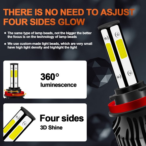 Combo faros LED altos bajos + bombillas antiniebla para Hyundai Elantra 2013-2017 6X - Imagen 8 de 12