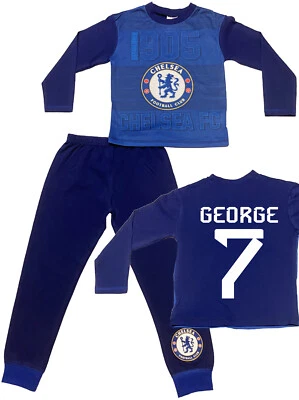 Chelsea Football Club Kids Pyjamas Ages 4-12 Years -Personalisation Available