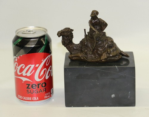 Man on a Camel Middle Eastern Arabic Bronze Metal Sculpture Statue Decor Arabic - Picture 2 of 10