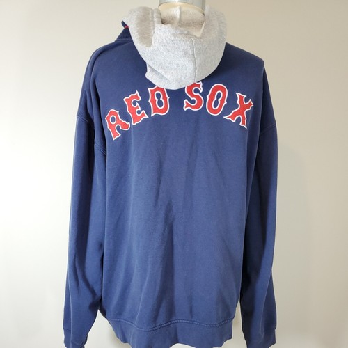 Nike Boston Red Sox Mens Sz L Hooded Full Zip Up Sweatshirt Logo Embroidered - Picture 6 of 12