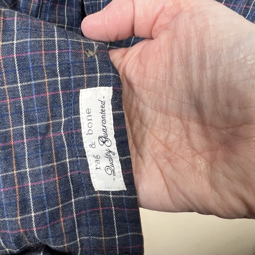 Rag & Bone Mens XL Button Down Long Sleeve Blue Metal Buttons - Picture 3 of 6