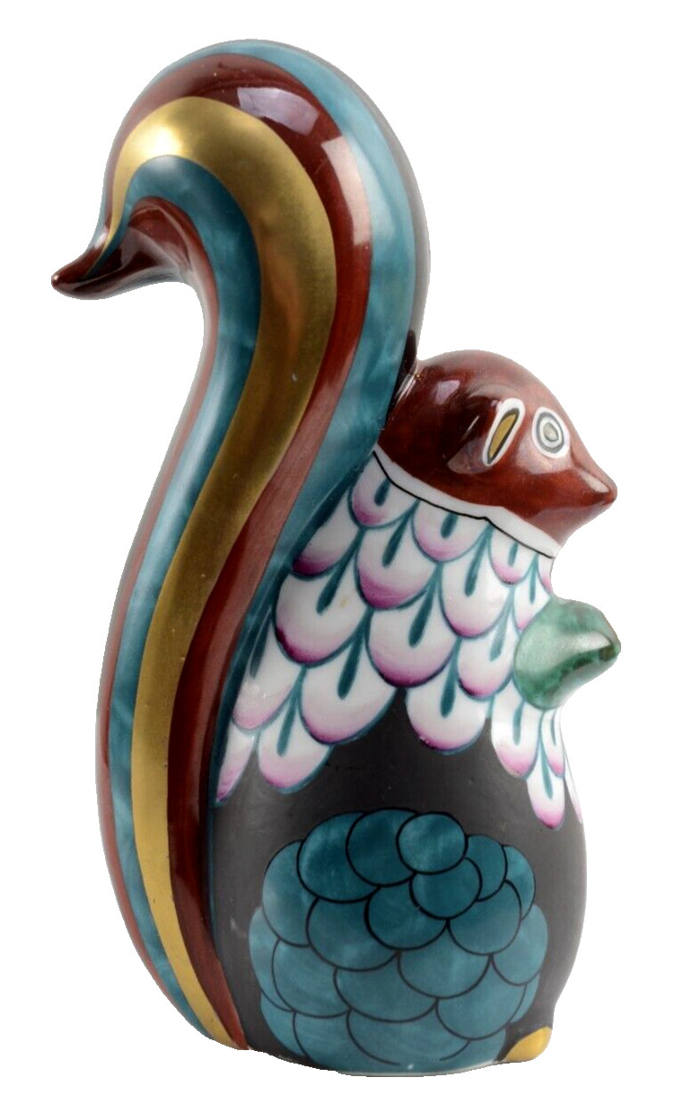 Squirrel Figurine by MANIFATTURA ARTISTICA LE PORCELLANE Handpainted Italy