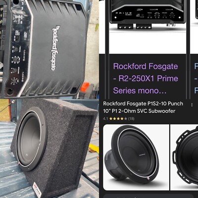Rockford Fosgate Punch P2D410 1-Way 10in Subwoofer, WITH SLIM BOX