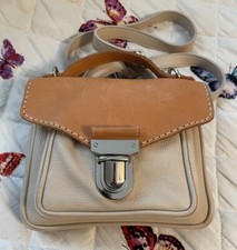 Roots Dual Tone Leather Convertible Small Crossbody Purse Bag
