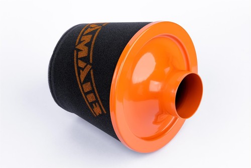 RamAir Großer Aluminium-Ansaugluftfilter + Anschluss (70 mm außen) in Orange - Bild 6 von 7