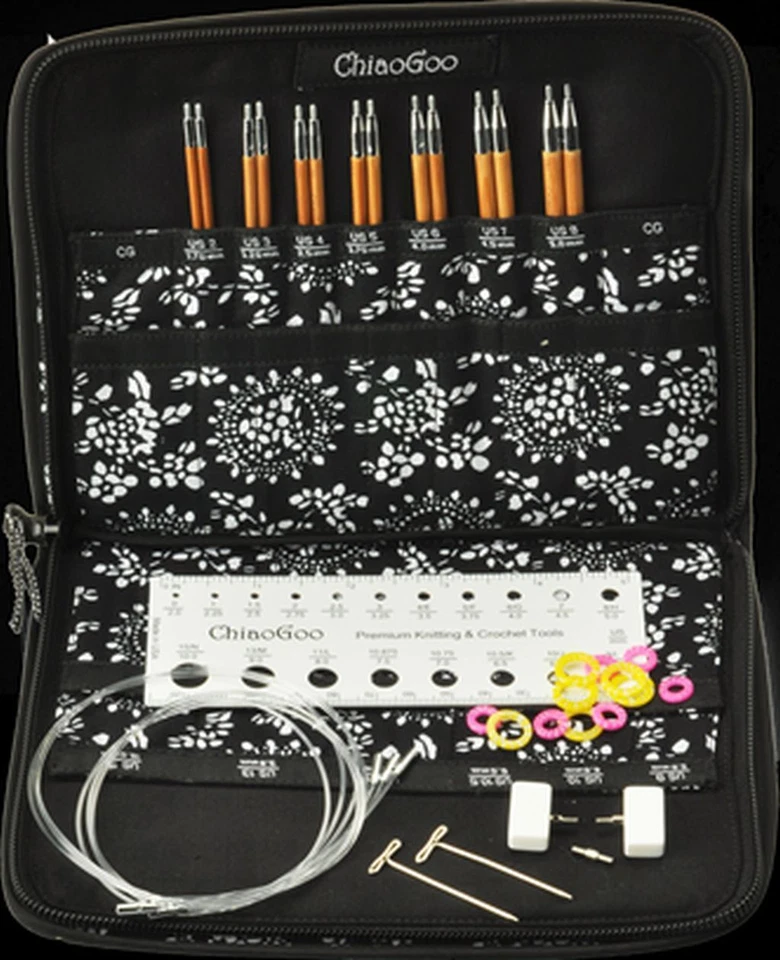 ChiaoGoo SPIN Bamboo Nadelspitzen-Set Small 2,75-5,0 mm 13/10 cm CG2500
