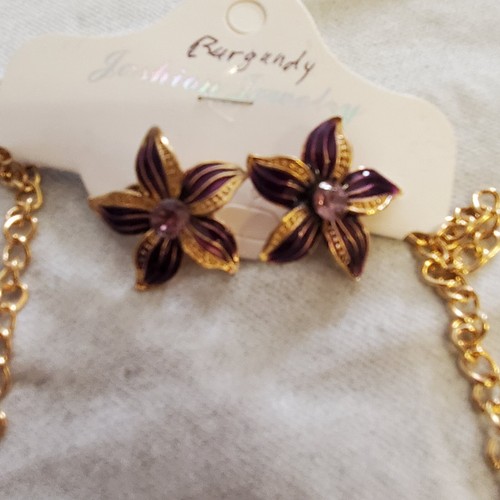 Beautiful Fashion Jewelry,Necklace Earring Set,Rhinestone,,Purple/Pink /12 - 第 2/6 張圖片