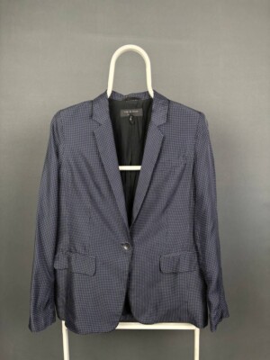 Rag & Bone New York Mens Blazer Size 6 Black Silk Polka Dot Long Sleeve