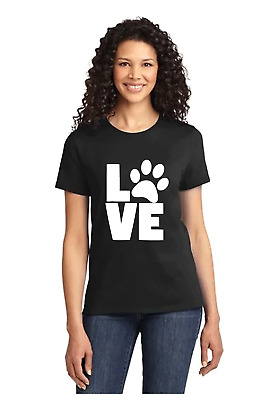 1Tee Womens I Love My Cat Love Heart T-Shirt