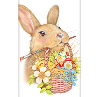 Mary Lake-Thompson Bunny Rabbit & Easter Egg Basket Flour Sack Kitchen Towel