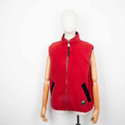 HELLY HANSEN Vintage Men's Full-Zip Red Fleece Sleeveless Vest Waistcoat Size M - Picture 2 of 16