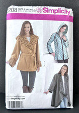 Simplicity 2208 Fleece Coats Jackets 3 Styles Sewing Pattern Sz XS-XL Uncut OOP