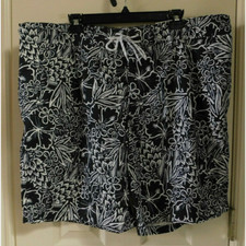 ST. JOHN S BAY Navy Hibiscus Print Microfiber Swim Trunk Size XXL NWT