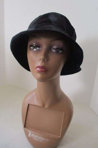 Cappello donna S/M nero velluto stile Buck corona 20 pollici nuovo - Foto 1 di 13