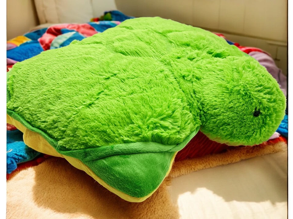 Tardy Turtle - Almohada grande mascotas peluche peluche 13”x 17” - NUEVO Foto 2 de 4