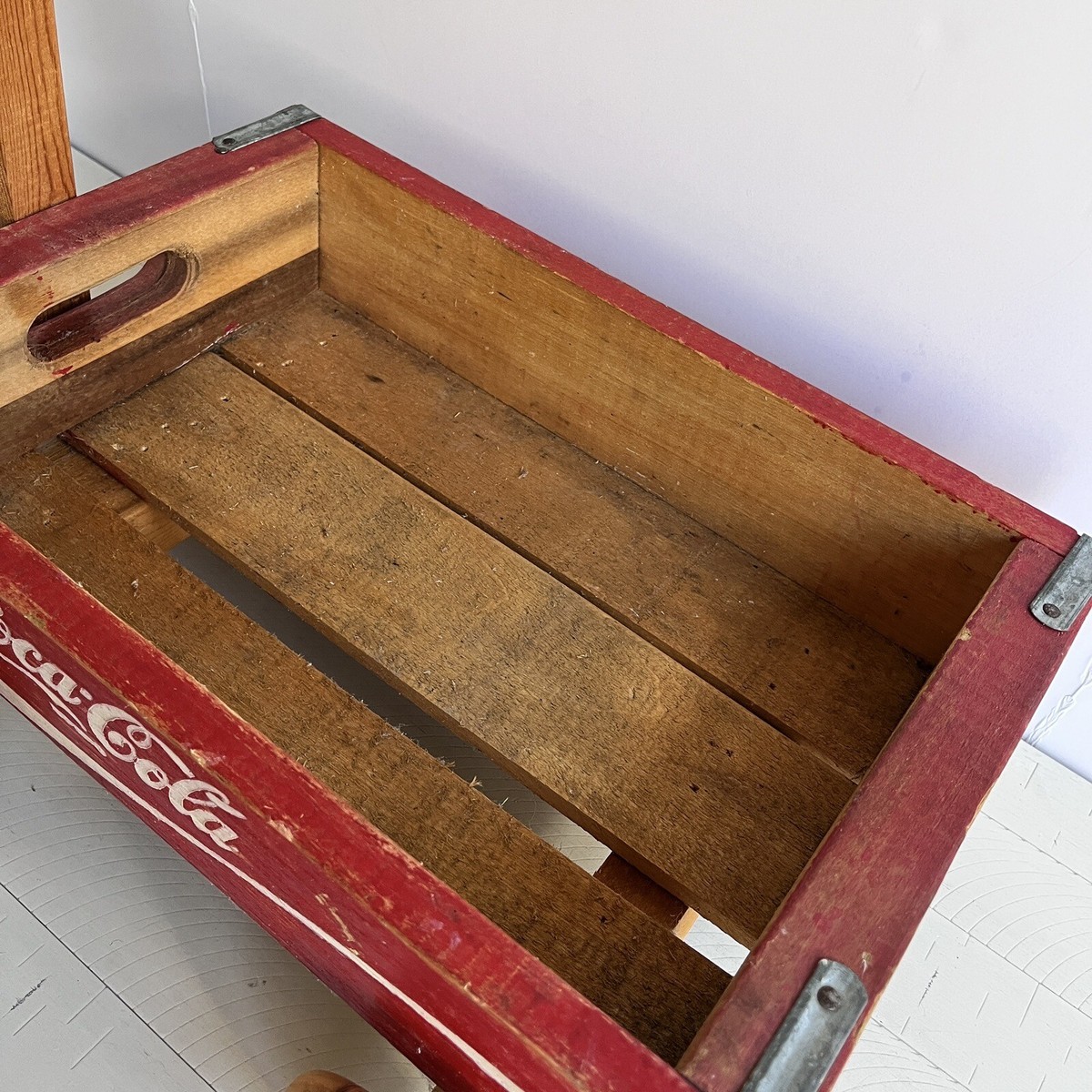 COCA-COLA RED CRATE WAGON Vintage Wooden Antique Decor Coke