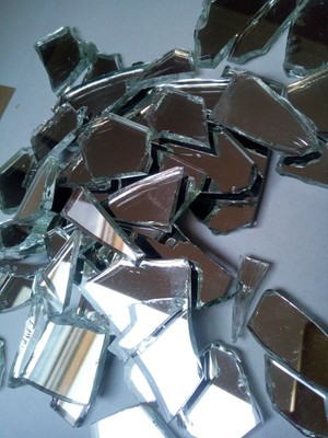 50 Pcs Broken Mirror Glass Mosaic Tiles Crafts Pieces Broken Mirror Glass Mosaic Tiles