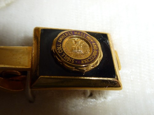 Manschettenknöpfe und Krawattenklammer Emaille Vintage Kinney Co gelbes Teller im Original Etui - Bild 4 von 12